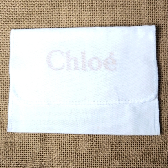 CHLOE EUC DUST BAG white with light gray/beige, foldover flap Small 6.5"… - Picture 2 of 2